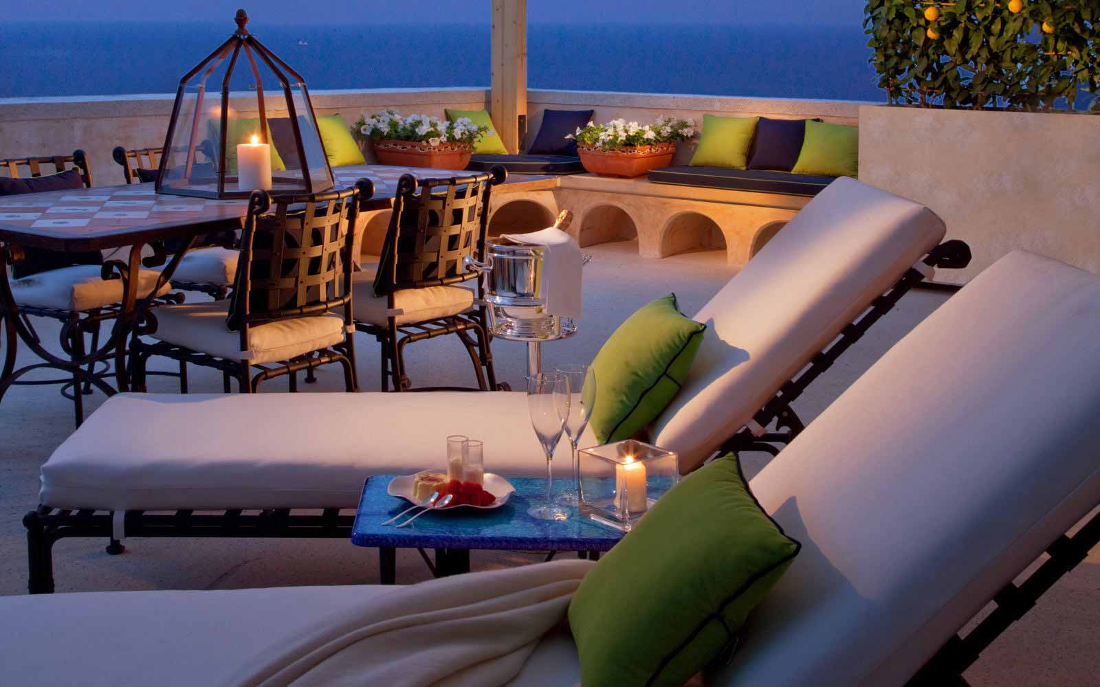 Premium suite terrace at Monastero Santa Rosa