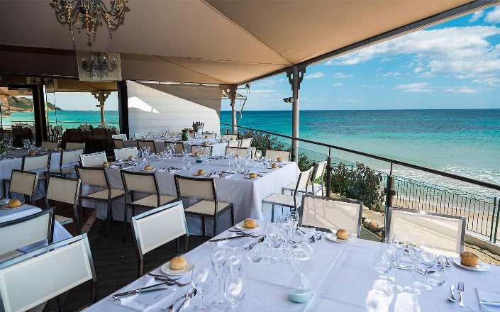 Beachside restaurant at Forte Village Sardinia