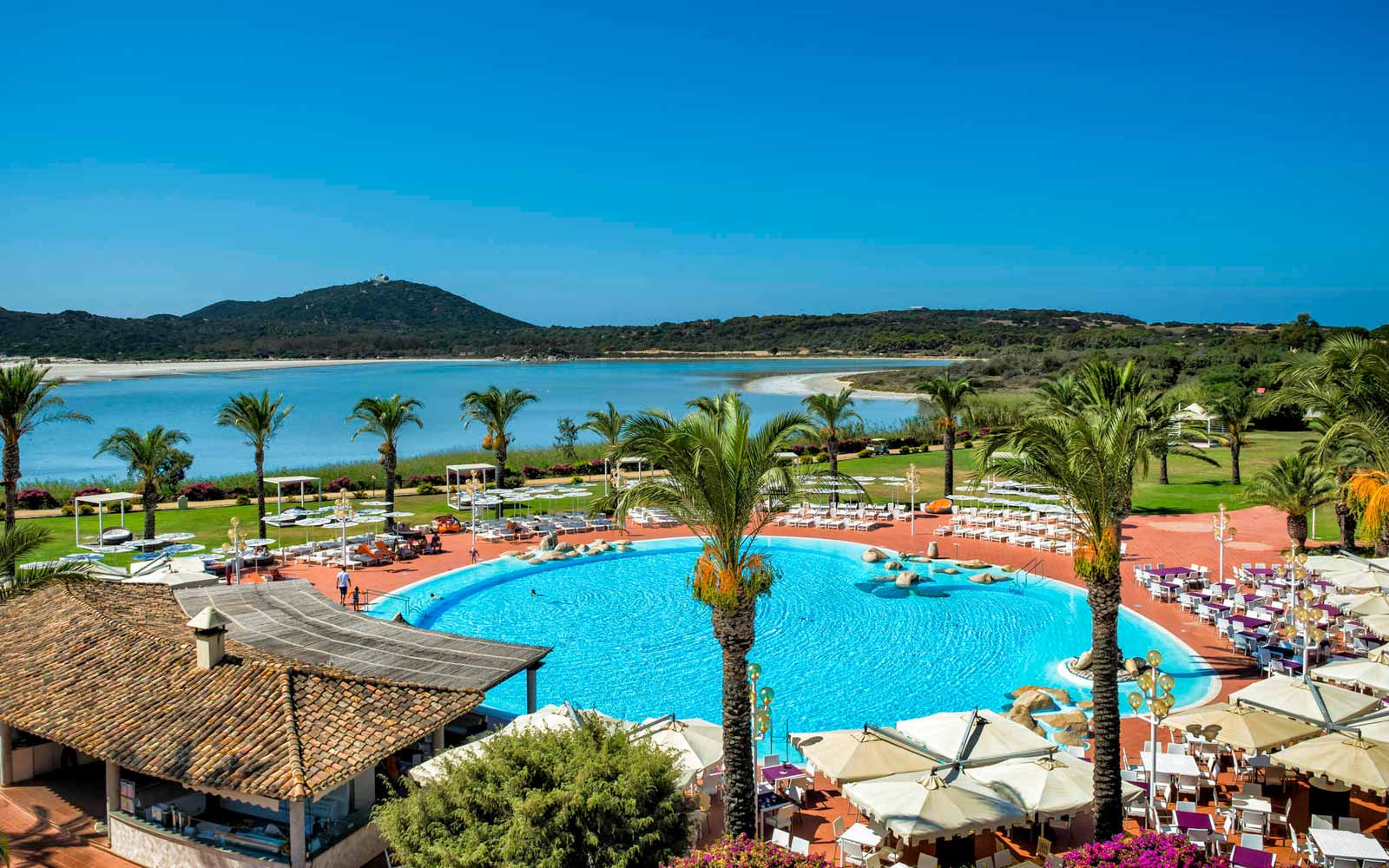 Pool and panoramic view at the Pullman Timi Ama Sardegna