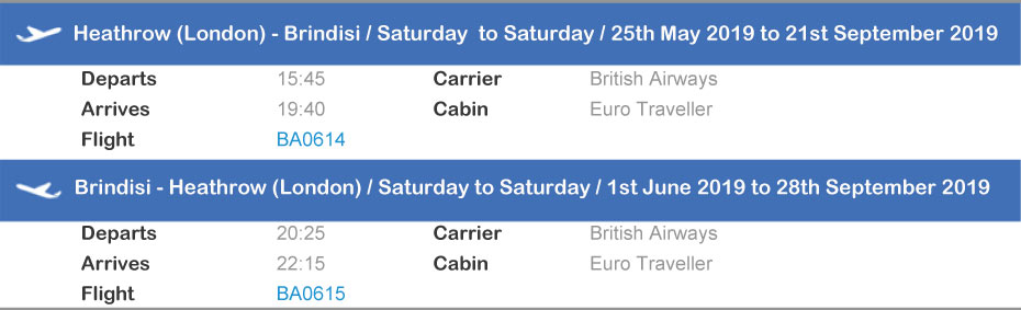 Sardatur flight from London Gatwick to Bari