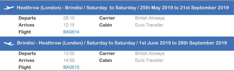 Sardatur flight from London Gatwick to Bari